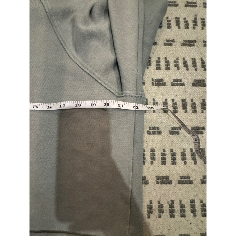 Aerie Olive Green Sage Sweatshirt Oversized XS Crewneck Distressed Cozy Pullover - Picture 4 of 6